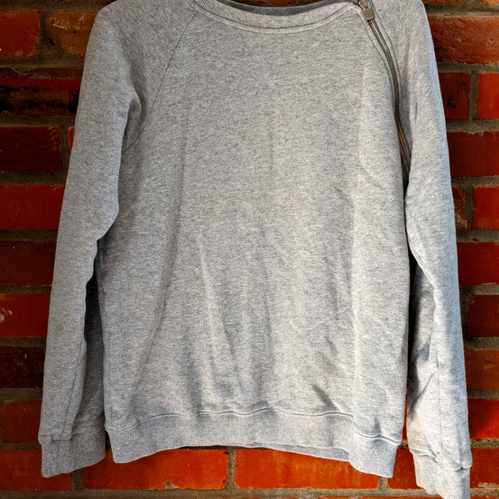 Saint Laurent gray zipneck sweatshirt